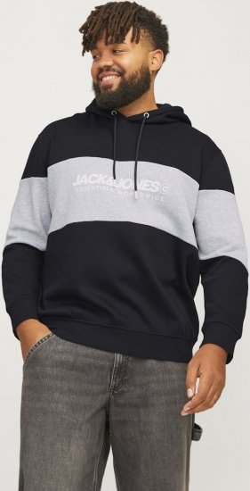 Jack & Jones LEGACY 2 Color Hoodie Black - Sudaderas - Sudaderas 2XL-12XL
