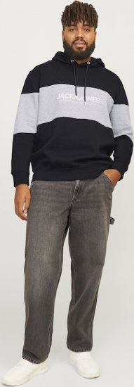 Jack & Jones LEGACY 2 Color Hoodie Black - Sudaderas - Sudaderas 2XL-12XL