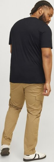 Jack & Jones CALEB VARSITY O-Neck T-Shirt Black - Camisetas - Camisetas - 2XL-14XL