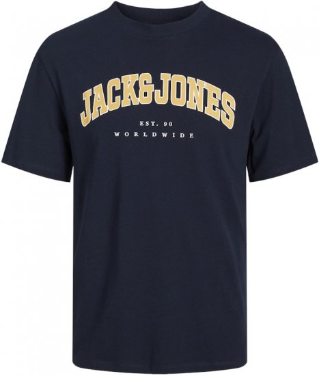 Jack & Jones CALEB VARSITY O-Neck T-Shirt Navy Blazer - Camisetas - Camisetas - 2XL-14XL