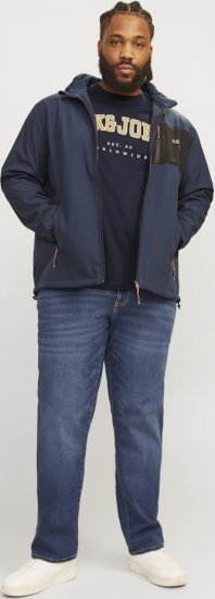 Jack & Jones CALEB VARSITY O-Neck T-Shirt Navy Blazer - Camisetas - Camisetas - 2XL-14XL