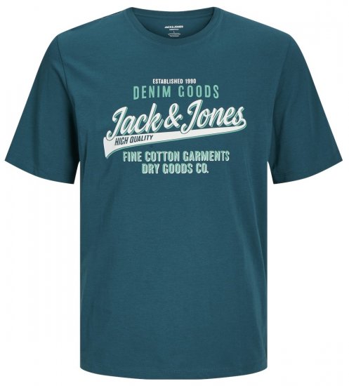 Jack & Jones JJELOGO O-Neck T-Shirt Deep Teal - Camisetas - Camisetas - 2XL-14XL