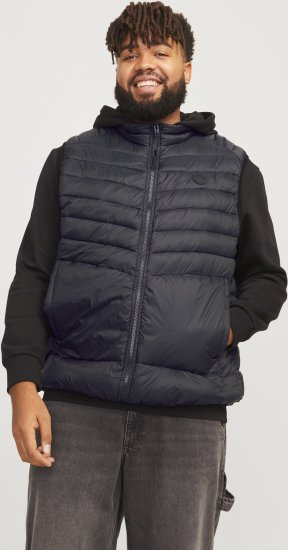 Jack & Jones SPRINT BODYWARMER With Collar Black - Chaquetas - Chaquetas Tallas Grandes 2XL-8XL