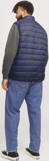 Jack & Jones SPRINT True Red Stitches BODYWARMER Navy Blazer - Chaquetas - Chaquetas Tallas Grandes 2XL-8XL