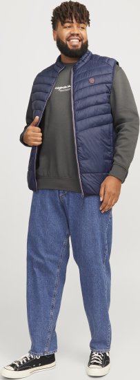 Jack & Jones SPRINT True Red Stitches BODYWARMER Navy Blazer - Chaquetas - Chaquetas Tallas Grandes 2XL-8XL