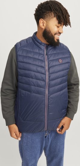 Jack & Jones SPRINT True Red Stitches BODYWARMER Navy Blazer - Chaquetas - Chaquetas Tallas Grandes 2XL-8XL