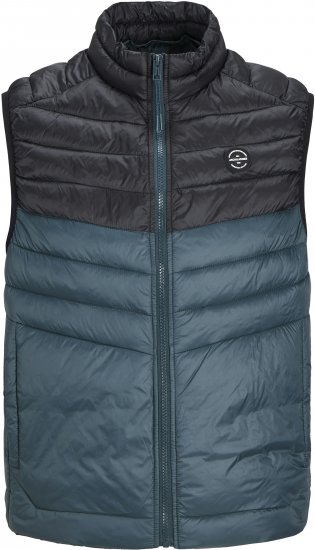 Jack & Jones SPRINT Black Blocking BODYWARMER With Collar Dark Turquoise - Chaquetas - Chaquetas Tallas Grandes 2XL-8XL