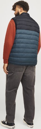 Jack & Jones SPRINT Black Blocking BODYWARMER With Collar Dark Turquoise - Chaquetas - Chaquetas Tallas Grandes 2XL-8XL