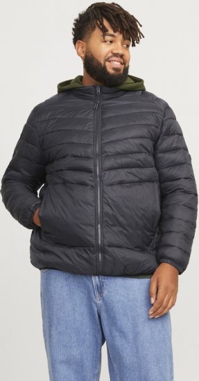 Jack & Jones SPRINT Quilted Collar Jacket Black - Chaquetas - Chaquetas Tallas Grandes 2XL-8XL