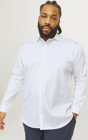 Jack & Jones ARMA LS Shirt White - Camisas - Camisas 2XL-10XL