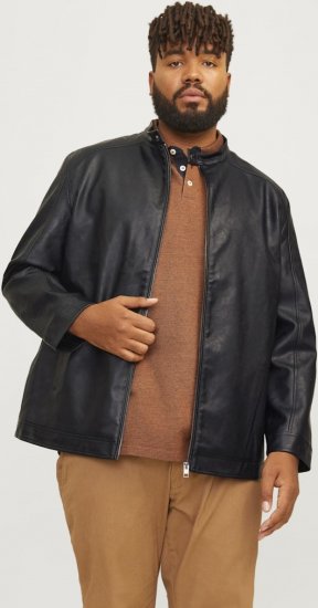 Jack & Jones DYLAN Clean PU Jacket Black - Chaquetas - Chaquetas Tallas Grandes 2XL-8XL