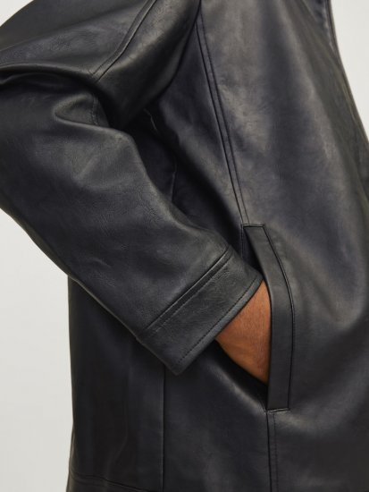 Jack & Jones DYLAN Clean PU Jacket Black - Chaquetas - Chaquetas Tallas Grandes 2XL-8XL
