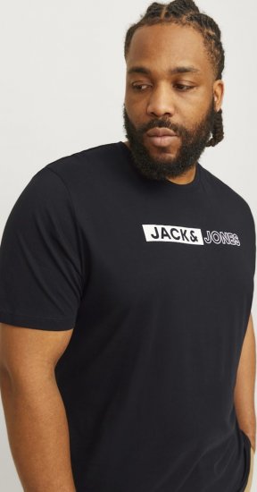 Jack & Jones CORP Logo Play 5 T-Shirt Black - Camisetas - Camisetas - 2XL-14XL