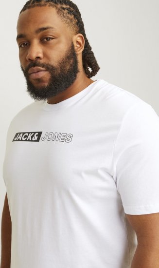 Jack & Jones CORP Logo Play 5 T-Shirt White - Camisetas - Camisetas - 2XL-14XL