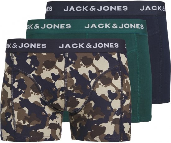 Jack & Jones JACCAMOFLAGE Trunks 3-Pack Navy Blazer - Ropa interior - Ropa interior 2XL-8XL