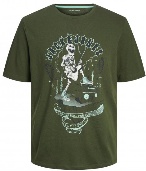 Jack & Jones JJSKULL ROCK T-Shirt Kombu Green - Camisetas - Camisetas - 2XL-14XL