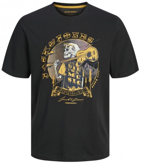 Jack & Jones JJSKULL ROCK T-Shirt Black - Camisetas - Camisetas - 2XL-14XL