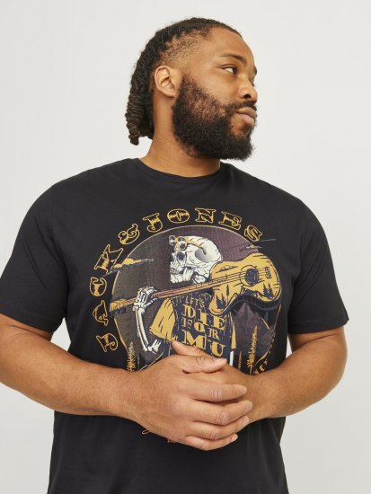 Jack & Jones JJSKULL ROCK T-Shirt Black - Camisetas - Camisetas - 2XL-14XL