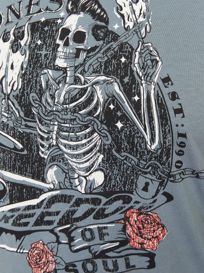 Jack & Jones JJSKULL ROCK T-Shirt Goblin Blue - Camisetas - Camisetas - 2XL-14XL