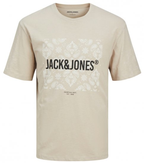 Jack & Jones JJPAISLEY T-Shirt Moonbeam - Camisetas - Camisetas - 2XL-14XL