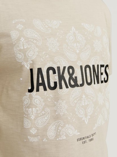 Jack & Jones JJPAISLEY T-Shirt Moonbeam - Camisetas - Camisetas - 2XL-14XL
