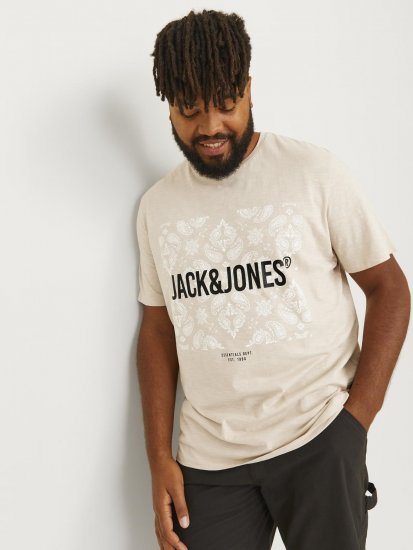 Jack & Jones JJPAISLEY T-Shirt Moonbeam - Camisetas - Camisetas - 2XL-14XL
