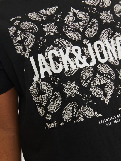 Jack & Jones JJPAISLEY T-Shirt Black - Camisetas - Camisetas - 2XL-14XL