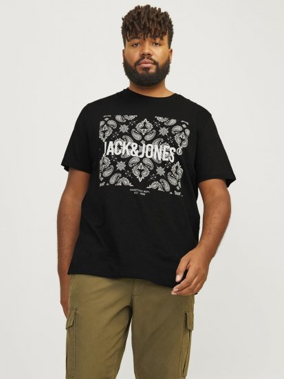 Jack & Jones JJPAISLEY T-Shirt Black - Camisetas - Camisetas - 2XL-14XL