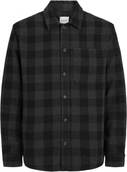 Jack & Jones ZAC BRUSHED Long Sleeve OVERSHIRT Grey - Camisas - Camisas 2XL-10XL