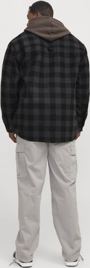 Jack & Jones ZAC BRUSHED Long Sleeve OVERSHIRT Grey - Camisas - Camisas 2XL-10XL