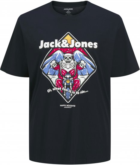 Jack & Jones XMAS Christmas Skull T-Shirt Navy - Camisetas - Camisetas - 2XL-14XL