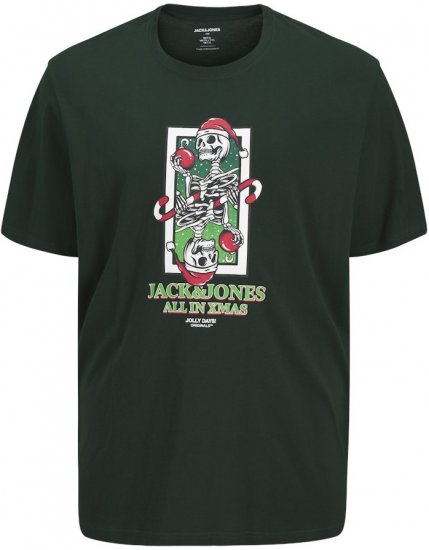 Jack & Jones XMAS Christmas Skull T-Shirt Dark Slate Grey - Camisetas - Camisetas - 2XL-14XL