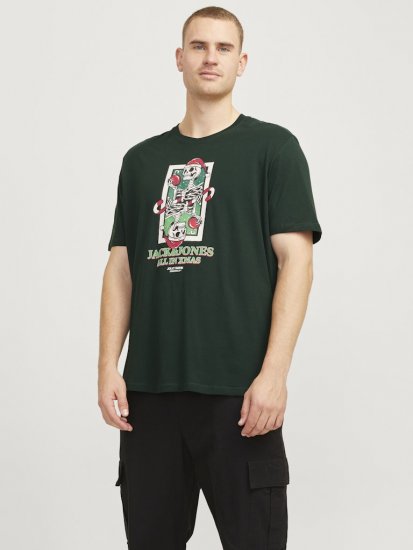 Jack & Jones XMAS Christmas Skull T-Shirt Dark Slate Grey - Camisetas - Camisetas - 2XL-14XL