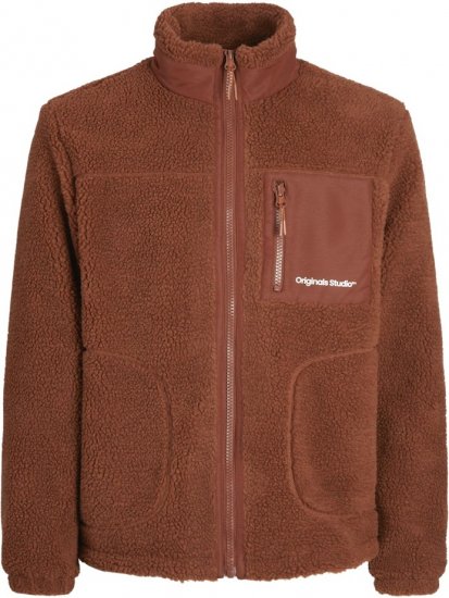 Jack & Jones ESTERBRO High Collar Teddy Jacket Brandy Brown - Chaquetas - Chaquetas Tallas Grandes 2XL-8XL
