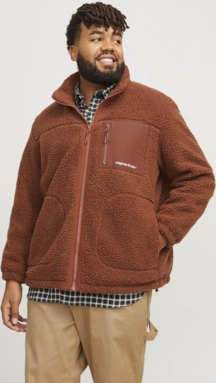 Jack & Jones ESTERBRO High Collar Teddy Jacket Brandy Brown - Chaquetas - Chaquetas Tallas Grandes 2XL-8XL
