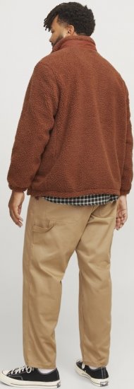 Jack & Jones ESTERBRO High Collar Teddy Jacket Brandy Brown - Chaquetas - Chaquetas Tallas Grandes 2XL-8XL