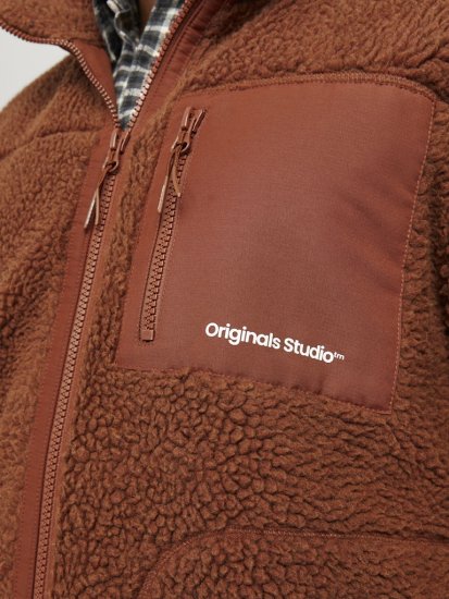 Jack & Jones ESTERBRO High Collar Teddy Jacket Brandy Brown - Chaquetas - Chaquetas Tallas Grandes 2XL-8XL