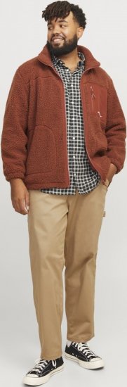 Jack & Jones ESTERBRO High Collar Teddy Jacket Brandy Brown - Chaquetas - Chaquetas Tallas Grandes 2XL-8XL