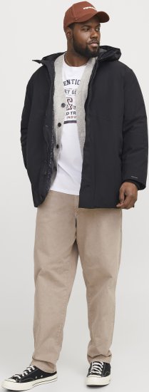 Jack & Jones KEEN Windproof Parka Black - Chaquetas - Chaquetas Tallas Grandes 2XL-8XL