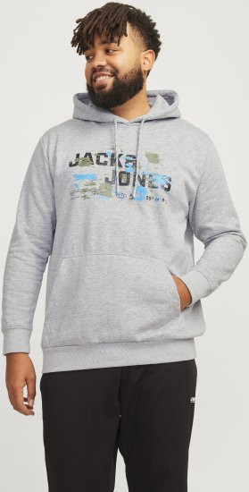 Jack & Jones JCOOUTDOOR Hoodie Light Grey - Sudaderas - Sudaderas 2XL-12XL