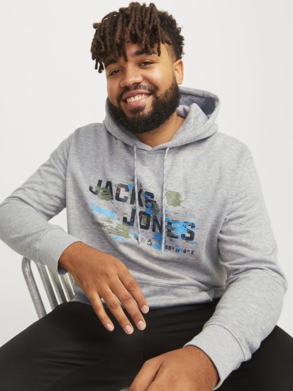 Jack & Jones JCOOUTDOOR Hoodie Light Grey - Sudaderas - Sudaderas 2XL-12XL