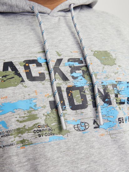 Jack & Jones JCOOUTDOOR Hoodie Light Grey - Sudaderas - Sudaderas 2XL-12XL
