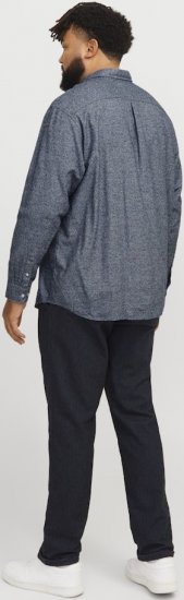 Jack & Jones NORRIS Flannel Long Sleeve Shirt Navy Blazer - Camisas - Camisas 2XL-10XL