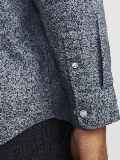 Jack & Jones NORRIS Flannel Long Sleeve Shirt Navy Blazer - Camisas - Camisas 2XL-10XL