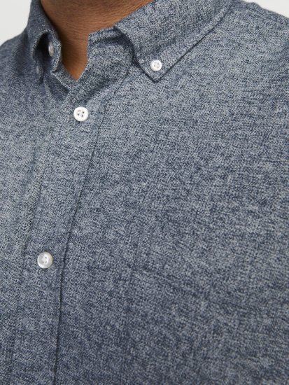 Jack & Jones NORRIS Flannel Long Sleeve Shirt Navy Blazer - Camisas - Camisas 2XL-10XL