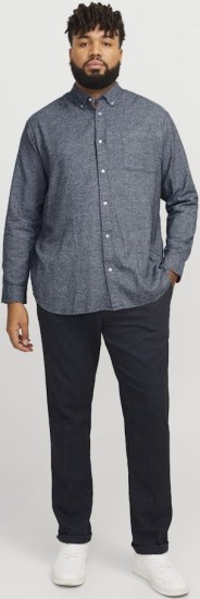 Jack & Jones NORRIS Flannel Long Sleeve Shirt Navy Blazer - Camisas - Camisas 2XL-10XL