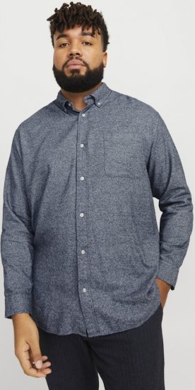 Jack & Jones NORRIS Flannel Long Sleeve Shirt Navy Blazer - Camisas - Camisas 2XL-10XL