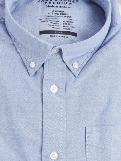 Jack & Jones Brook Oxford Long Sleeve Shirt Cashmere Blue - Camisas - Camisas 2XL-10XL