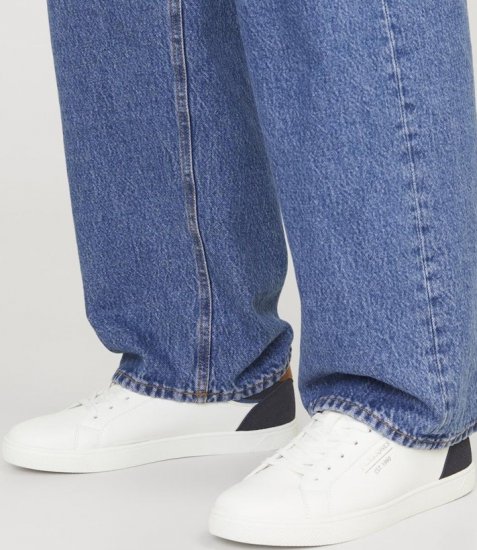 Jack & Jones Jordan Sneakers Bright White/NAVY BLAZER - Calzado de hombre 40-52 - Zapatillas de hombre tallas 40-52