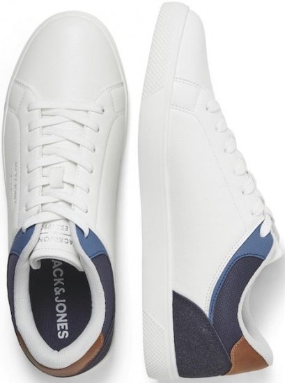Jack & Jones Jordan Sneakers Bright White/NAVY BLAZER - Calzado de hombre 40-52 - Zapatillas de hombre tallas 40-52